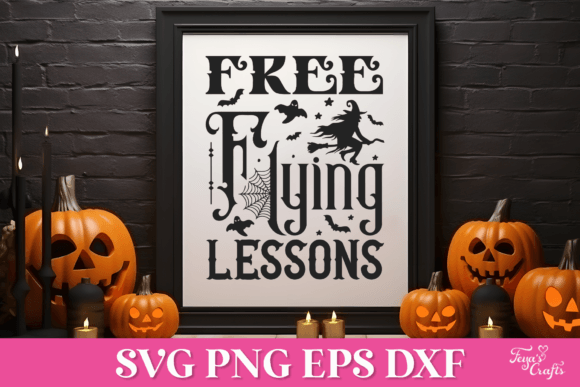 Free Flying Lessons Halloween SVG Quote